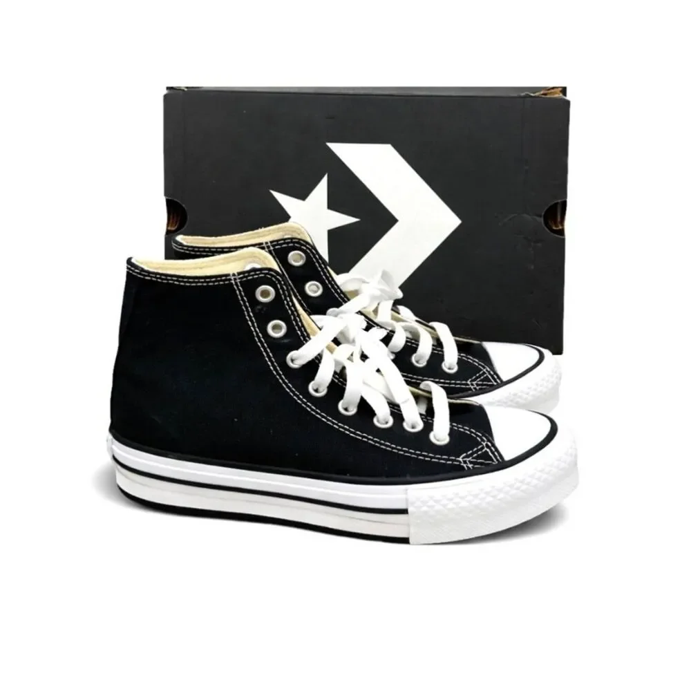 Converse Chuck Taylor All Star EVA Lift Platform Kids 3 Black High Top Sneaker
